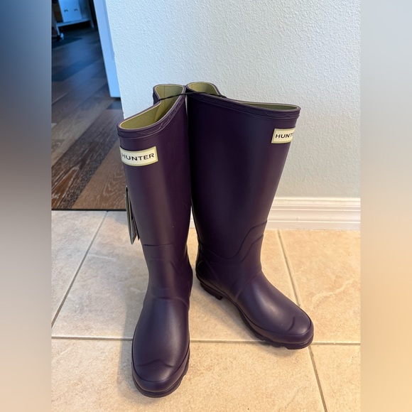 Hunter Field Huntress Dark Purple Tall Rain Boots New - Picture 6 of 9